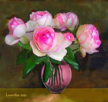 Vase aux roses « Pierre de Ronsard »